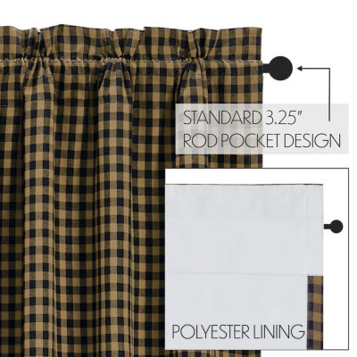 Vhc Brands Country Check Blackout Rod Pocket Single Curtain Panel