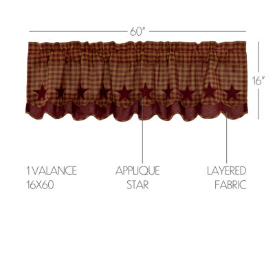 Vhc Brands Country Star Layered Rod Pocket Scallop Valances