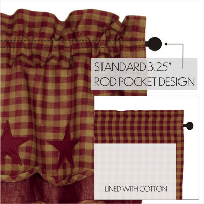 Vhc Brands Country Star Layered Rod Pocket Scallop Valances
