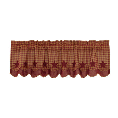 Vhc Brands Country Star Layered Rod Pocket Scallop Valance
