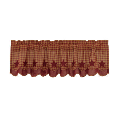Vhc Brands Country Star Layered Rod Pocket Scallop Valances