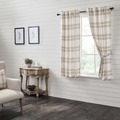 Vhc Brands Country Woven Plaid Light-Filtering Rod Pocket Set of 2 Curtain Panel