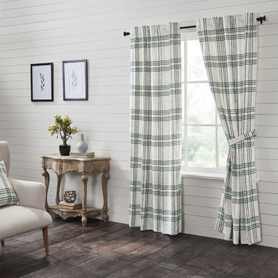 Vhc Brands Country Woven Plaid Light-Filtering Rod Pocket Set of 2 Curtain Panel