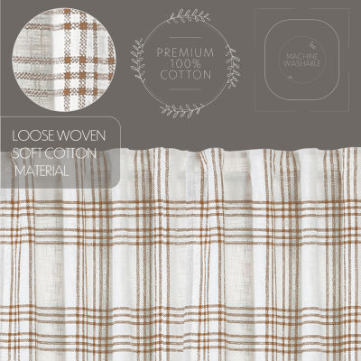 Vhc Brands Country Woven Plaid Rod Pocket Tailored Valance