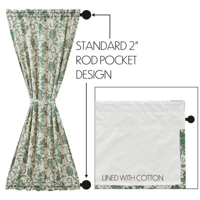 Vhc Brands Dorset Light-Filtering Rod Pocket Single Door Panel Curtain
