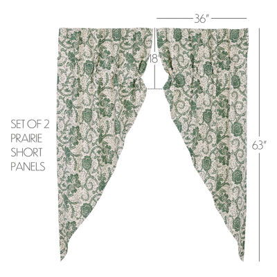 Vhc Brands Dorset Prairie Light-Filtering Rod Pocket Set of 2 Curtain Panel