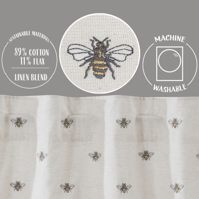 Vhc Brands Embroidered Bee Rod Pocket Valance