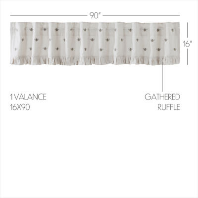 Vhc Brands Embroidered Bee Rod Pocket Tailored Valance