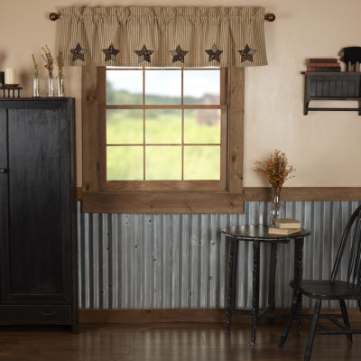 Vhc Brands Farmhouse Star Rod Pocket Tailored Valances