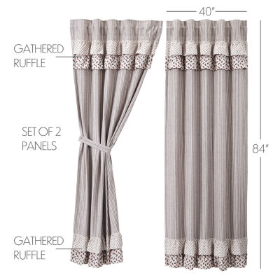 Vhc Brands Florette Light-Filtering Rod Pocket Set of 2 Curtain Panel