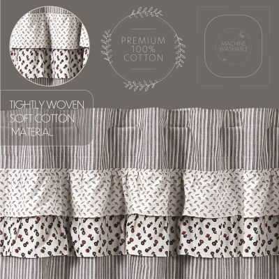 Vhc Brands Florette Light-Filtering Rod Pocket Set of 2 Curtain Panel