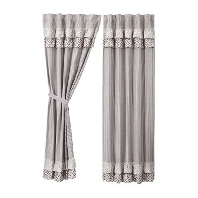 Vhc Brands Florette Light-Filtering Rod Pocket Set of 2 Curtain Panel