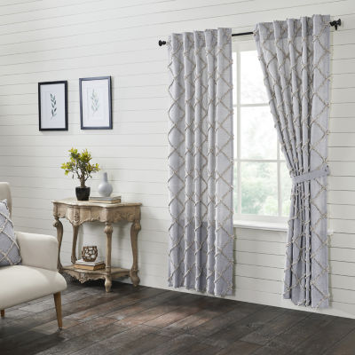 Vhc Brands Frayed Lattice Light-Filtering Rod Pocket Set of 2 Curtain Panel