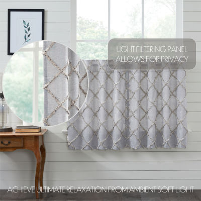 Vhc Brands Frayed Lattice 2-pc. Rod Pocket Window Tier