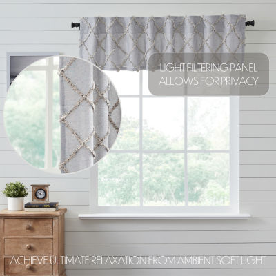 Vhc Brands Frayed Lattice Rod Pocket Tailored Valance