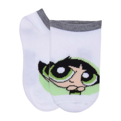 Little & Big Kid Girls 6 Pair Powerpuff Girls No Show Socks