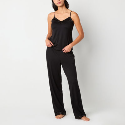 Ambrielle Womens V-Neck Sleeveless 2-pc. Pant Pajama Set