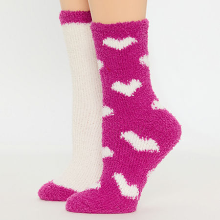 Mixit Cozy 2 Pair Crew Socks Womens, 4-10, Purple