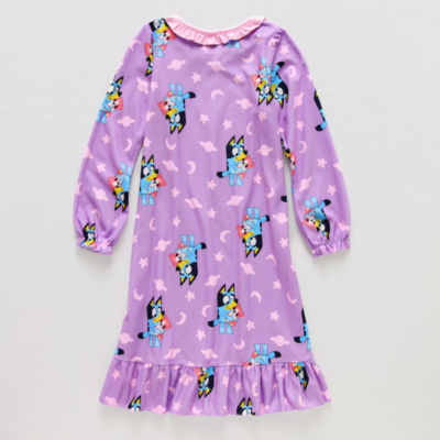 Little & Big Girls Bluey Crew Neck Long Sleeve Nightgown