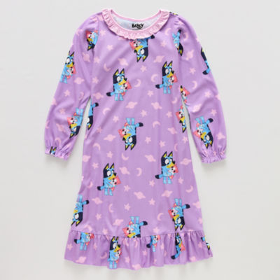 Little & Big Girls Bluey Crew Neck Long Sleeve Nightgown