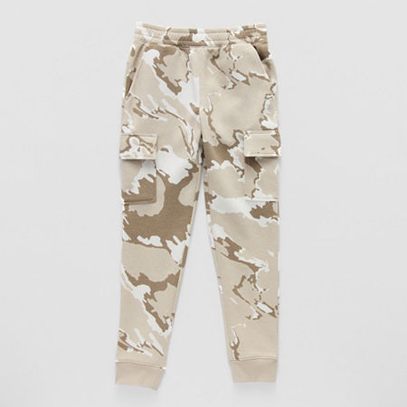 Xersion Little & Big Boys Mid Rise Cuffed Cargo Pant, Xl (18-20) Husky, Beige