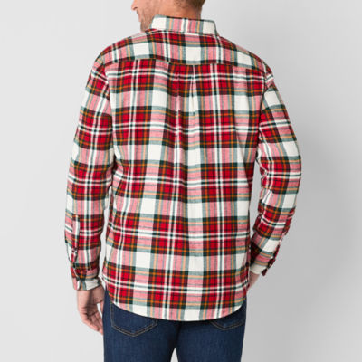 ST. JOHN'S BAY Long Sleeve Button Down Light Flannel Check Shirt Men's M Size / eaa524975 main image 0