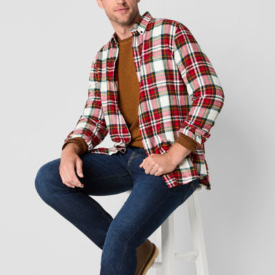 Denim St John's Bay Flannel Lined Shirt John's Bay Mens Long