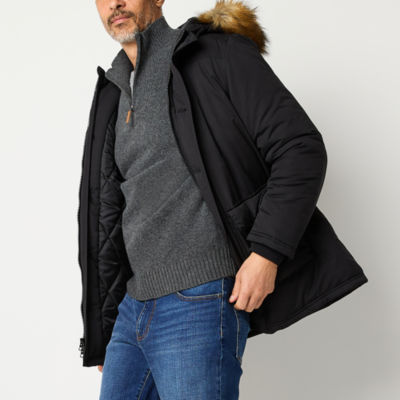 St. John's Bay Mens Sherpa Lined Hooded Heavyweight Parka