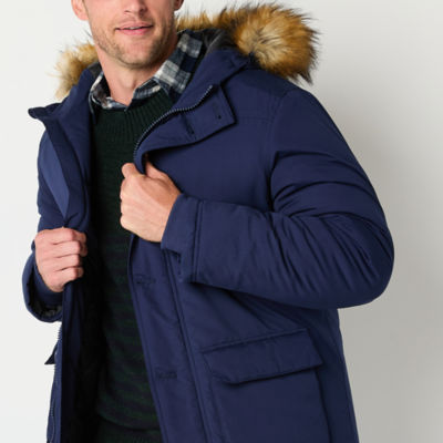 St. John's Bay Mens Wind Resistant Hooded Heavyweight Parka