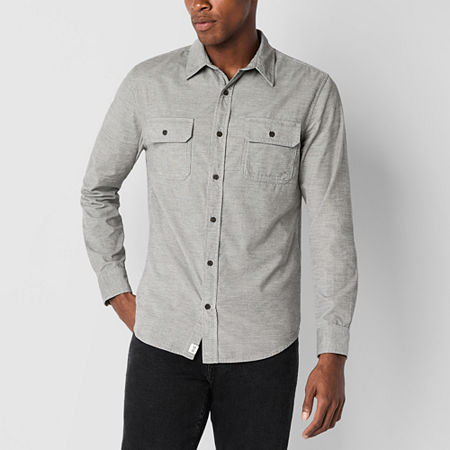 Mutual Weave Mens Long Sleeve Button-Down Corduroy Shirt, Xx-large, Gray