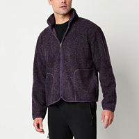 Xersion Sherpa Fleece Mens Fleece Softshell Jacket, Medium, Purple