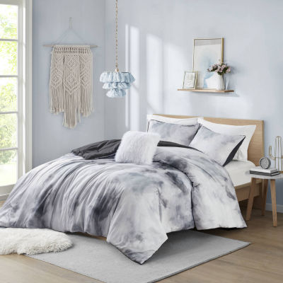 Intelligent Design Karissa Watercolor Tie Dye Printed Comforter Set with decorative pillow