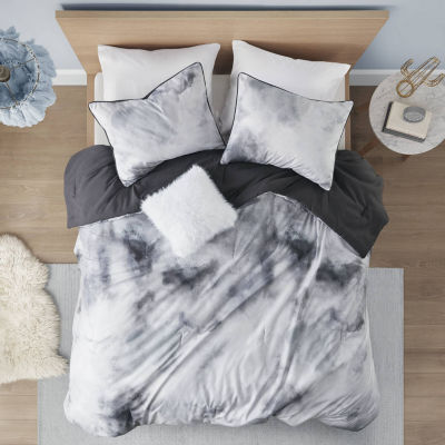 Intelligent Design Karissa Watercolor Tie Dye Printed Comforter Set with decorative pillow