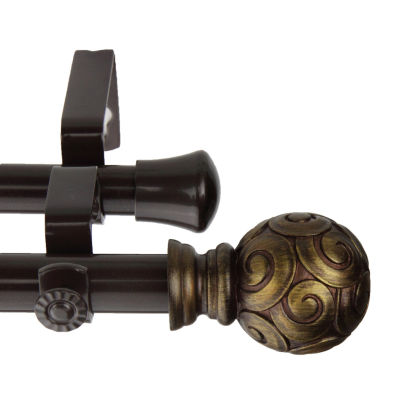 Rod Desyne Bonbon 13/16" Adjustable Double Curtain Rod