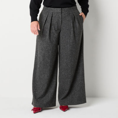 Worthington Plus Womens Wide Leg Pant