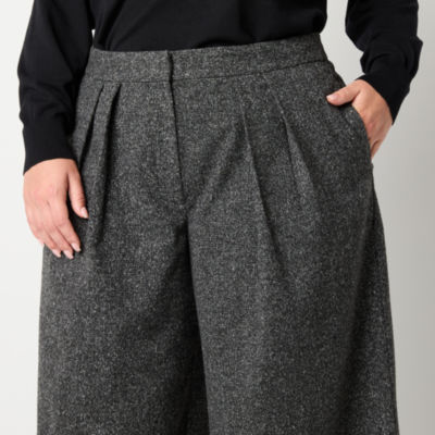 Worthington Plus Womens Wide Leg Pant