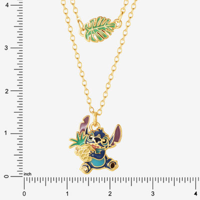 Disney Classics Pineapple Unisex Adult Blue Crystal 18K Gold Over Brass 15 Inch Pendant Necklace