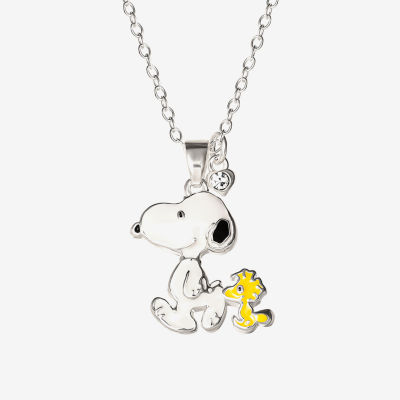 Disney Classics Unisex Adult Crystal Pure Silver Over Brass 16 Inch Pendant Necklace