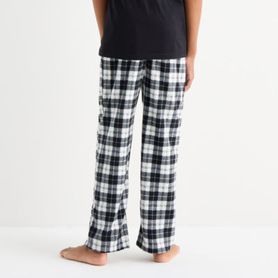 Jaclyn Black & White Buffalo Little & Big Kid Unisex Fleece Matching Family Pajama Pants