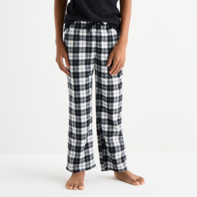 Jaclyn Black & White Buffalo Little & Big Kid Unisex Fleece Matching Family Pajama Pants