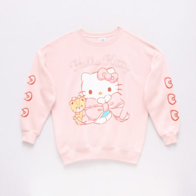 Grayson Threads, The Label Womens Juniors Crew Neck Long Sleeve Hello Kitty Sweatshirt