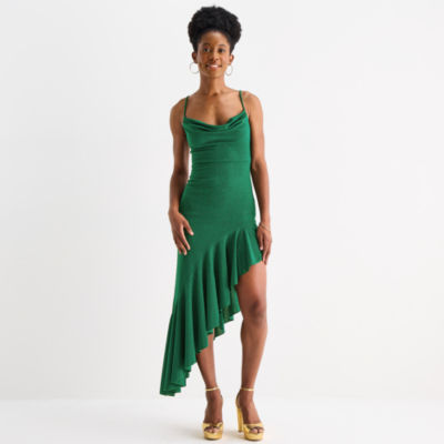 Emerald Sundae Womens Juniors Sleeveless High-Low Fit + Flare