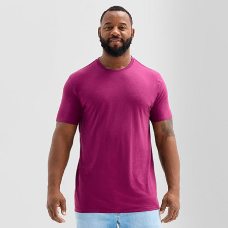 St. John's Bay Super Soft Mens Crew Neck Short Sleeve Big and Tall T-Shirt, X-large Tall, Purple