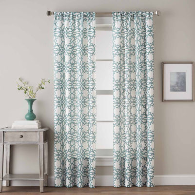 CHF Lotus Harmony Rod Pocket Light-Filtering Single Curtain Panel
