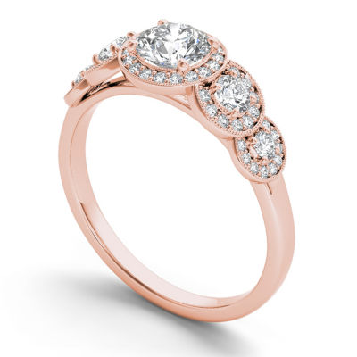 1 CT.T.W. Natural Round Diamond 14K Gold Engagement Ring