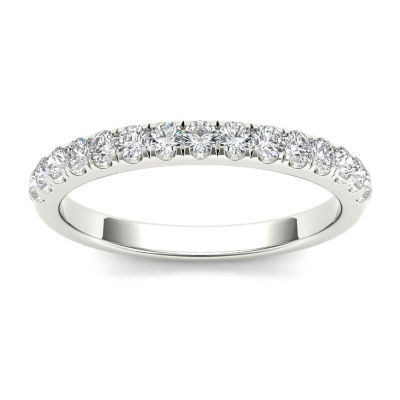 Womens 2MM 1/3 CT. T.W. Natural White Diamond 10K Gold Wedding Band