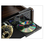 Victrola VTA-270B 6-in-1 Wood Bluetooth Mid-Century Record Player with 3-Speed Turntable, CD, Cassette Player and Radio