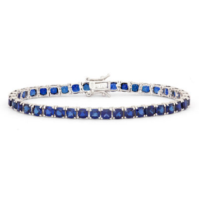 Lab Created Sapphire Sterling Silver Inch Tennis Bracelet