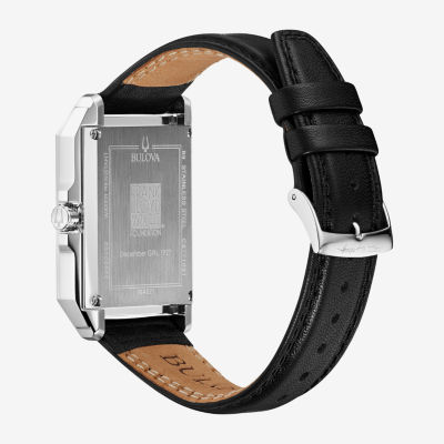 Bulova Frank Lloyd Wright December Gifts Mens Black Leather Strap Watch 96a223