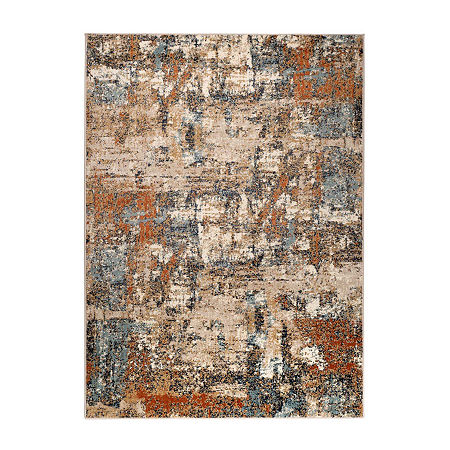 Amer Rugs Arlenu Han Abstract Rectangular Rugs & Floor Coverings Indoor Abstract Accent Rugs, One Size, Orange